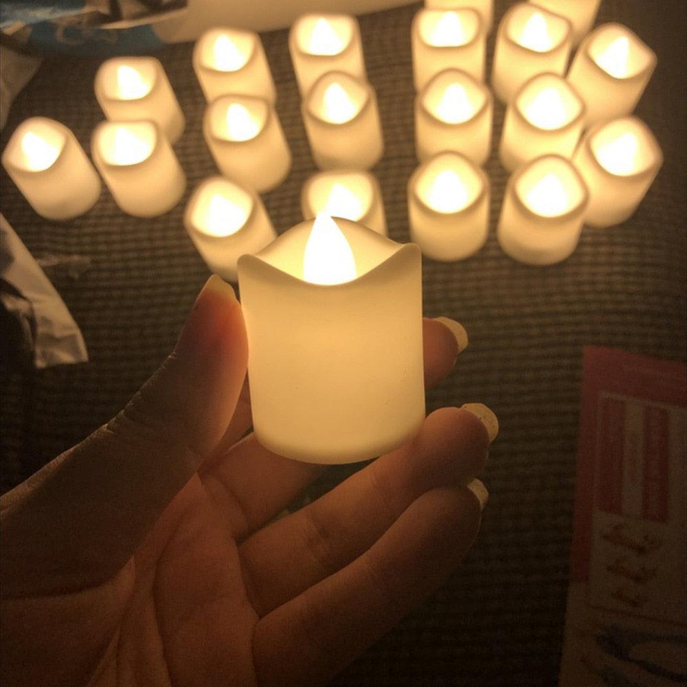 12/24Pcs Creative LED Candle Flameless LED Tea Lights with Remote Battery Operated Flickering Tea lights Candles with Timer Tea Lights Realistic Fake Candles Battery Powered Flameless Tea Light Lamp For Home Wedding Party Decoration Supplies