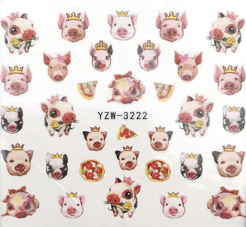 Flower Animal Designs Water Transfer Sticker Nail Art Decals Fashion Wraps Tips Manicure Tools Nail Watermark Decals iridescent Decoration Nail Self-Adhesive Decals Nail Stickers Water Transfer Fresh Nail Decals for Nail Art