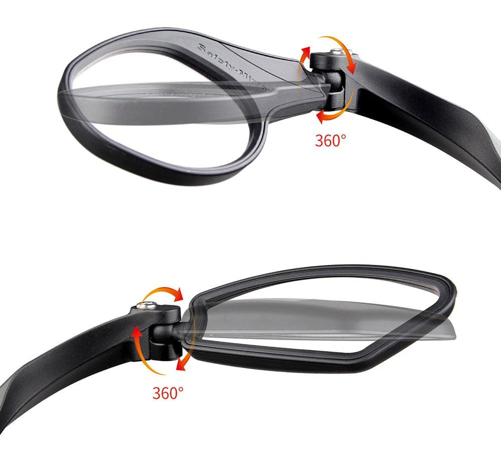 Stainless Steel Bicycle Lens Mirror Handlebar Side Safety Rear View Mirror Road Bike Cycling Rearview Mirrors Blast-Resistant Adjustable Bike Rearview Mirror With Large Lens Bicycle Mirrors For Handlebars