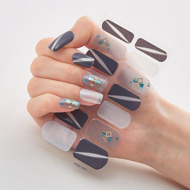 Patterned Nails With Creative Nail Polish Nail Polish Stickers Temporary Tattoos Kids Nails Art Decoration Nail Strips Shiny French Tip Guides Stickers French Nail Stickers Form Fringe Guides for Decoration Stencil Tools - ALLURELATION - 554, Creative Nail, curved nail stickers, DIY Decoration, French Nail, French Nail Stickers, Nail Art, Nail Polish, Nail Polish Stickers, Nail Stickers, Nail Strips, Nail Tips, Nails Art Decoration, non-toxic, Patterned Nails - Stevvex.com