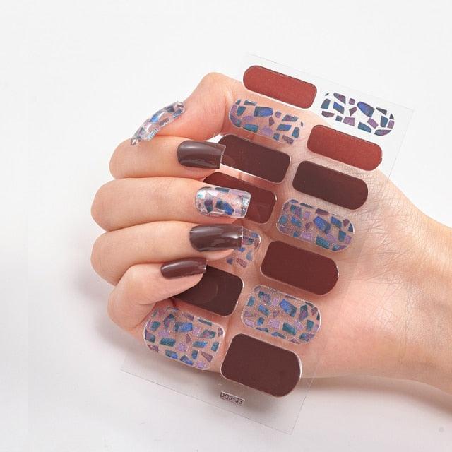 Patterned Nails With Creative Nail Polish Nail Polish Stickers Temporary Tattoos Kids Nails Art Decoration Nail Strips Shiny French Tip Guides Stickers French Nail Stickers Form Fringe Guides for Decoration Stencil Tools - ALLURELATION - 554, Creative Nail, curved nail stickers, DIY Decoration, French Nail, French Nail Stickers, Nail Art, Nail Polish, Nail Polish Stickers, Nail Stickers, Nail Strips, Nail Tips, Nails Art Decoration, non-toxic, Patterned Nails - Stevvex.com