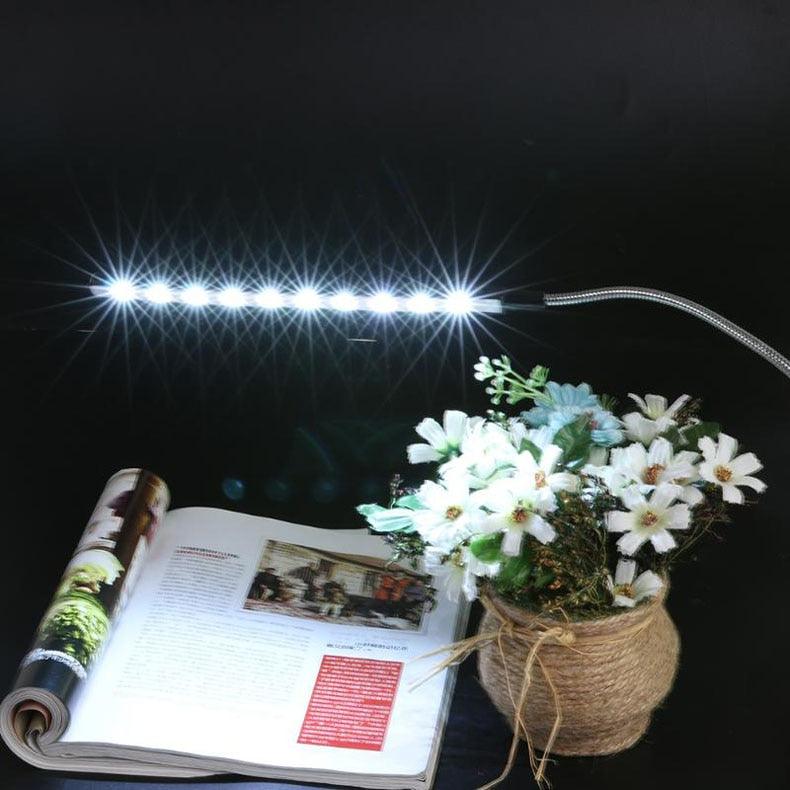 Mini USB Table Light 10 LEDS  USB Light Flexible Metal LED Table Lamp Super Bright Led Book Decorative Table Lamp Cute Study Lamps for Bedroom Décor