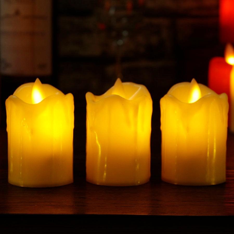 3pcs Led Flameless Candle Flameless Candles Led Candles Battery Operated Candles Plastic Simulated flame LED Birthday Candle Lights Christmas Wedding Party Home Decoration