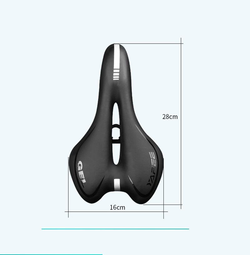 Breathable Silicone Cushion Seat PU Leather Surface Silica Filled Gel Comfortable Shockproof Bicycle Saddle Padded Professional Waterproof Road Bike Saddle For Men