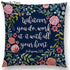 Newest Floral Quotes Decorative Pillow Covers Fresh Flowers Garland Inspirational Words Decorative Cotton Linen Throw Pillow Cushion Covers And Gifts For Women Daughter Mum Best Friend Birthday Home Decorations