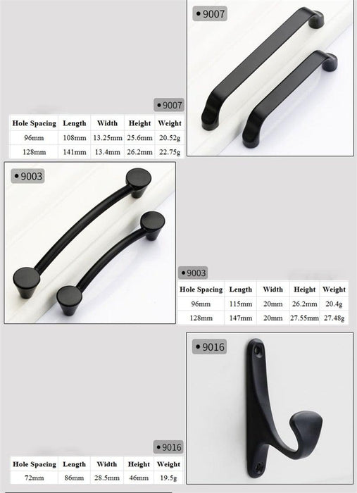 Black American Aluminium Alloy Door Handles Wardrobe Drawer Pull Kitchen Cabinet Knobs For Furniture Handle Hardware Accessories Vintage Cabinet Drawer Handles Pull for Cabinet Door Dresser Cupboard Closet Drawer Furniture