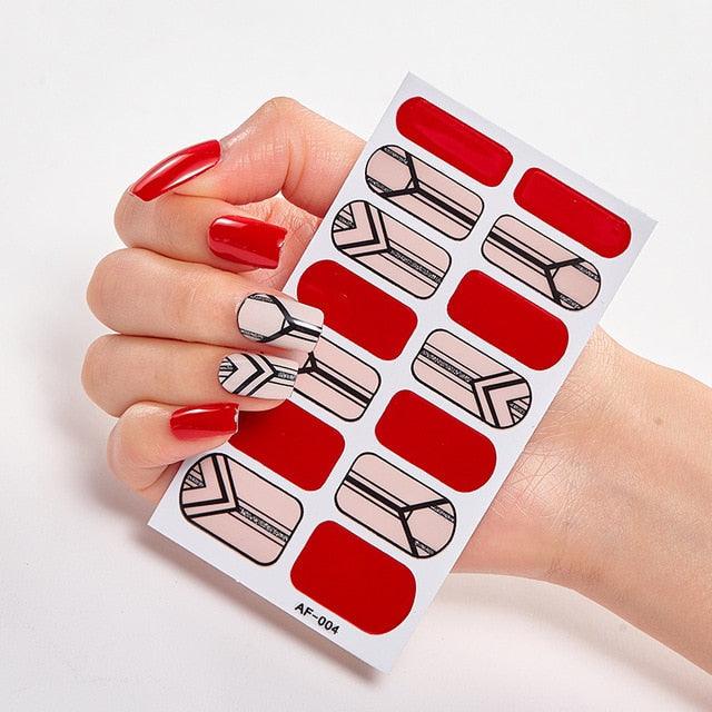 Full Cover Nail Stickers Nail Polish Nail Decoration Nails Sticker Designer Self Adhesive Nail Sticker Creative Nail Art Sticker Sticker Nail Decorations Accessories Metal Curve Stripe Lines Design Letter Nail Sticker Adhesive Decoration Template