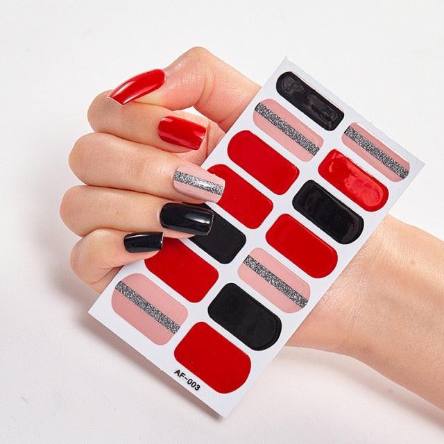 Full Cover Nail Stickers Nail Polish Nail Decoration Nails Sticker Designer Self Adhesive Nail Sticker Creative Nail Art Sticker Sticker Nail Decorations Accessories Metal Curve Stripe Lines Design Letter Nail Sticker Adhesive Decoration Template