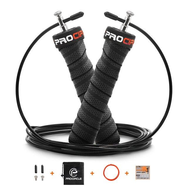 Unisex Jump Rope Speed Weighted Jump Ropes Adjustable Wire Skipping Rope Cable Ball Bearings Regular Rope With Extra Speed Cable Ball Bearings Anti-Slip Handle For Double Unders Outdoor Workout