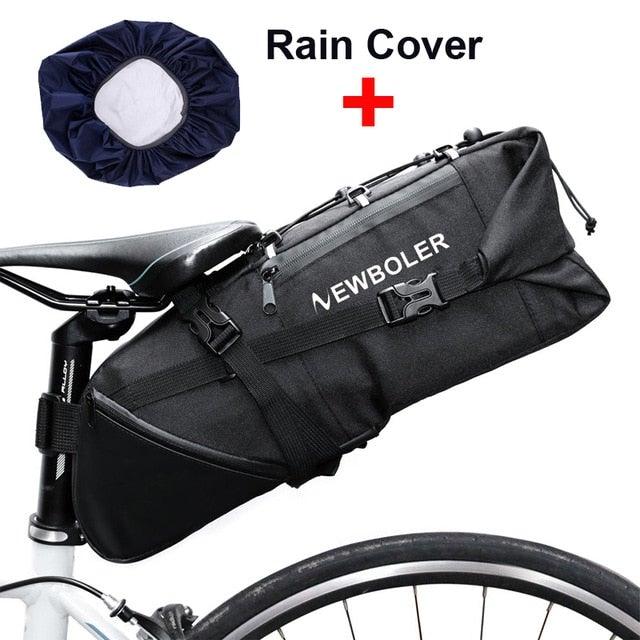 Black Bike Bag Bicycle Bag Cycle Cycling Bike Seat Bag Bags Accessories Waterproof Bike Packing Bags Large Bike Bags Fully Waterproof Bike Bag Under Seat Roll Up Cycling Rear Tail Pack