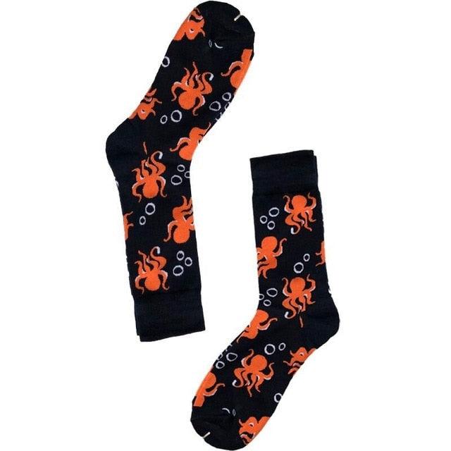 1 Pair Women Socks Cartoon Dog Octopus Flower Plant Kawaii Funny Casual Female Cotton Sock Hosiery Streetwear Harajuku Crew Sock For Women