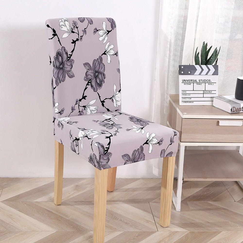 New Chair Covers Spandex Stretch Chair Covers Dining Slipcover Decorative Chair Cover floral For Kitchen Wedding Banquet Hotel Stretch Armless Chair Slipcover for Dining Room Seat Cushion, Spandex Kitchen Parson Chair Protector Cover, Removable & Washable