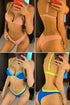 Bikini Solid Swimsuit Women Swimwear Push Up Bikini Set Patchwork  Summer Beach Bathing Suit Swim Wear Halter Bikini Swimsuit Beach Swimming Traveling High Leg Bikini