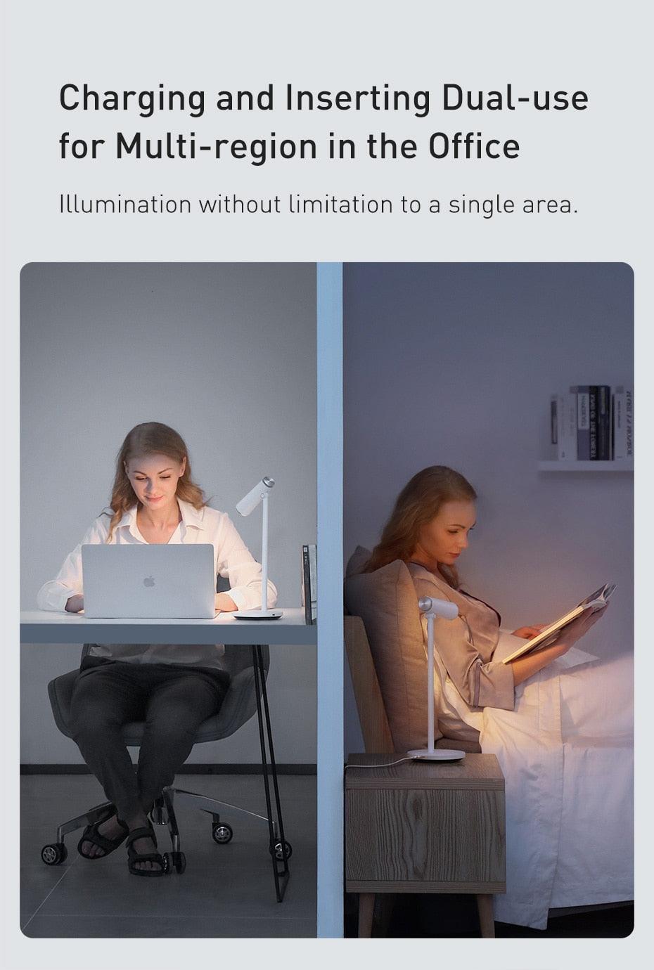 Table Lamp LED Desk Night Lamp Eye Protection Study Reading Light USB Rechargeable Desktop Office Work Table Lamp Decorative Table Lamp Cute Study Lamps for Bedroom Décor