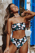 Bikini Swimwear Swimsuit Women Floral Print High Waist Bikini Set Back Cross Bathing Suit Female Beach Wear Women's Bikini Swimsuits Strapless Two Pieces Bathing Suits