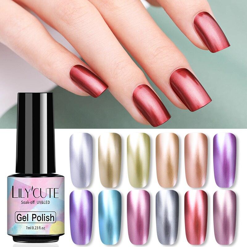 Luxury Metallic Womens Nail Polish Silver Rose Permanent UV Gel Nail Varnish Elegant Luxury Metal Effect More Collor For Girls