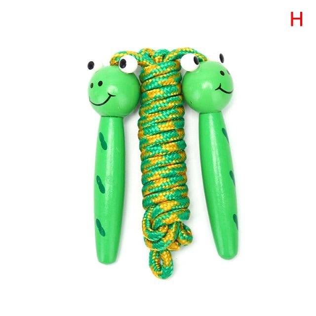 Cute Wood Handle Kids Children Skipping Jump Adjustable Cotton Jump Ropes For Kids Skipping Fitness Rope Wooden Handle Jumping Rope For Children Exercise Workout Activity