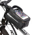 Cycling Bicycle Bike Head Tube Handlebar Cell Mobile Phone Bag Case Holder Screen Phone Mount Bags Case Bag Bicycle Bag Waterproof Bike Phone Mount Top Tube Bag Bike Phone Case Holder Accessories Cycling Pouch Compatible With Smartphones