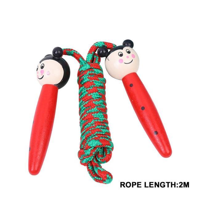 Skipping Rope With Wooden Handles Braided Tangle-Free Cable Skipping Rope For Fun And Fitness Jumping Rope For Kids Youth Beginners Jump Ropes Toys Wooden Handle Cotton Ropes Cute Animals Jump Rope