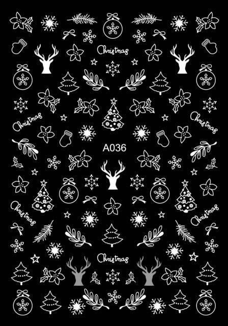 Merry Christmas Nail Art Decals Decoration Self Adhesive Nail Art Stickers Manicure Design White Snow Sticker for Nail Design Xmas Gift Nails Snowflake Nail Art Stickers Decals Christmas Nail 3D Self Adhesive Nail Stickers for Acrylic Nails Snowflake