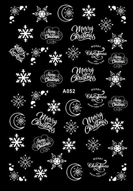 Merry Christmas Nail Art Decals Decoration Self Adhesive Nail Art Stickers Manicure Design White Snow Sticker for Nail Design Xmas Gift Nails Snowflake Nail Art Stickers Decals Christmas Nail 3D Self Adhesive Nail Stickers for Acrylic Nails Snowflake