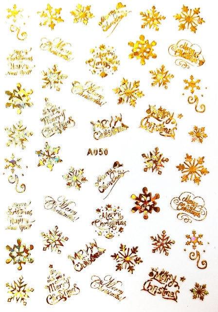 Merry Christmas Nail Art Decals Decoration Self Adhesive Nail Art Stickers Manicure Design White Snow Sticker for Nail Design Xmas Gift Nails Snowflake Nail Art Stickers Decals Christmas Nail 3D Self Adhesive Nail Stickers for Acrylic Nails Snowflake