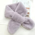 New Winter Solid Color Warm Thicken Soft Collar Scarf Faux Rabbit Fur Neckerchief Plush Warm Hot Scarfs Cross Collar Scarf Shawl Solid With Pearl Elegant For Women