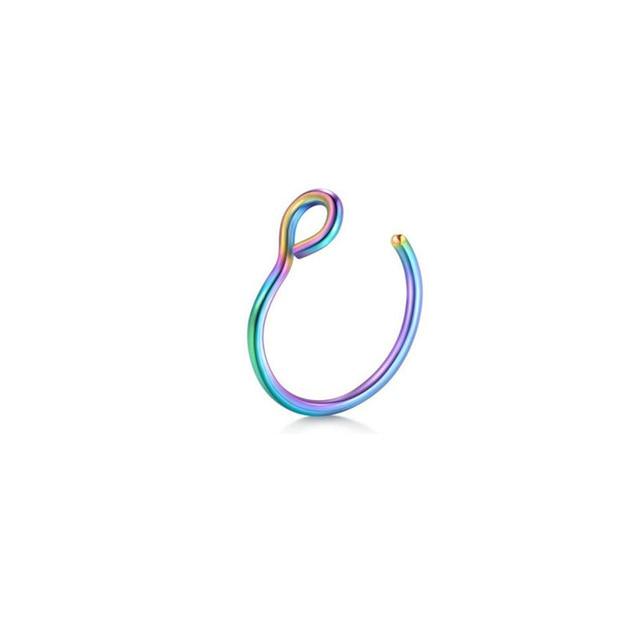 1pcs U Shaped Fake Nose Ring Hoop Septum Rings Stainless Steel Nose Piercing Fake Piercing Horseshoe Nose Rings Earrings Septum Ring Tragus Piercing Earring Hoop Lip Horseshoe Piercing Retainer Helix Hoop Ear Earring Jewelry