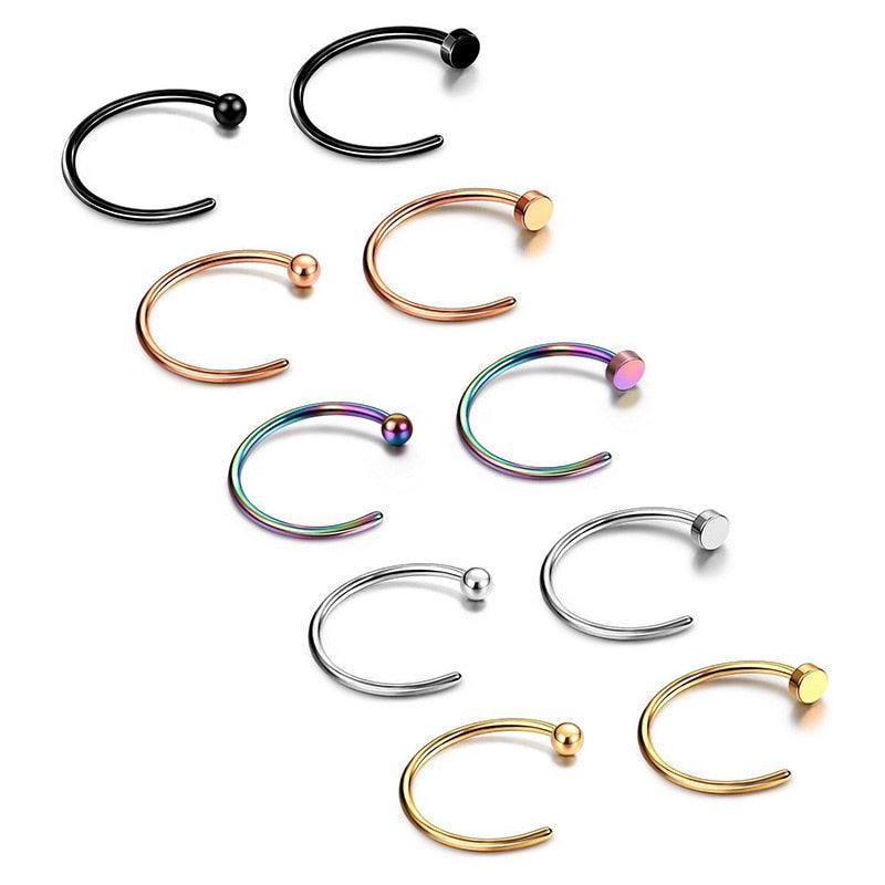 1pcs U Shaped Fake Nose Ring Hoop Septum Rings Stainless Steel Nose Piercing Fake Piercing Horseshoe Nose Rings Earrings Septum Ring Tragus Piercing Earring Hoop Lip Horseshoe Piercing Retainer Helix Hoop Ear Earring Jewelry