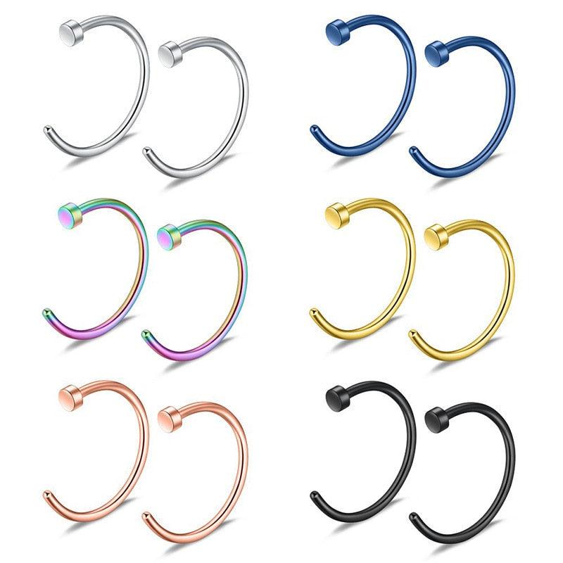 1pcs U Shaped Fake Nose Ring Hoop Septum Rings Stainless Steel Nose Piercing Fake Piercing Horseshoe Nose Rings Earrings Septum Ring Tragus Piercing Earring Hoop Lip Horseshoe Piercing Retainer Helix Hoop Ear Earring Jewelry