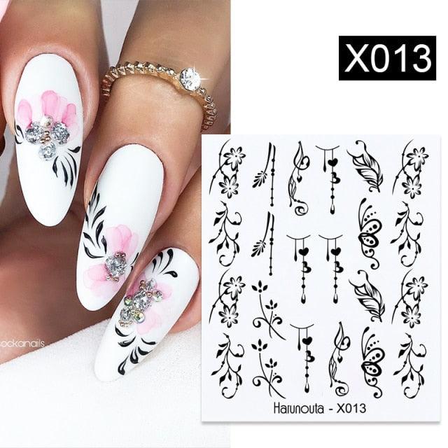 Abstract Lady Face Water Decals Fruit Flower Summer Leopard Alphabet Leaves Nail Stickers Water Black Leaf Sliders Marble Nail Art Stickers Water Transfer Nail Decals Full Wraps Gradient Acrylic Nail Kits for Women Manicure Decoration