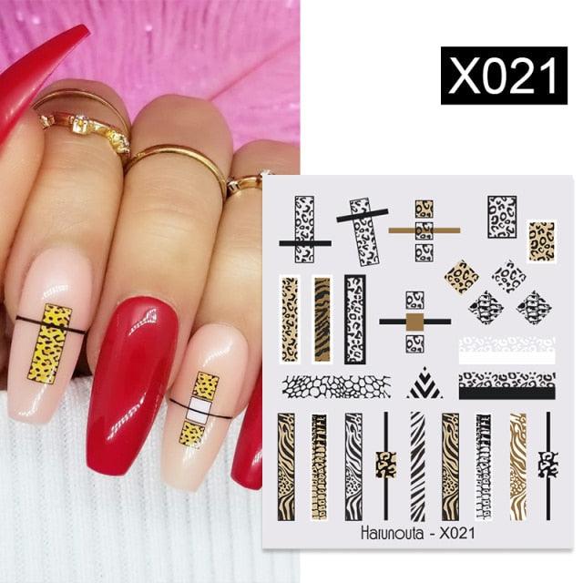 Abstract Lady Face Water Decals Fruit Flower Summer Leopard Alphabet Leaves Nail Stickers Water Black Leaf Sliders Marble Nail Art Stickers Water Transfer Nail Decals Full Wraps Gradient Acrylic Nail Kits for Women Manicure Decoration