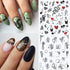 Abstract Lady Face Water Decals Fruit Flower Summer Leopard Alphabet Leaves Nail Stickers Water Black Leaf Sliders Marble Nail Art Stickers Water Transfer Nail Decals Full Wraps Gradient Acrylic Nail Kits for Women Manicure Decoration