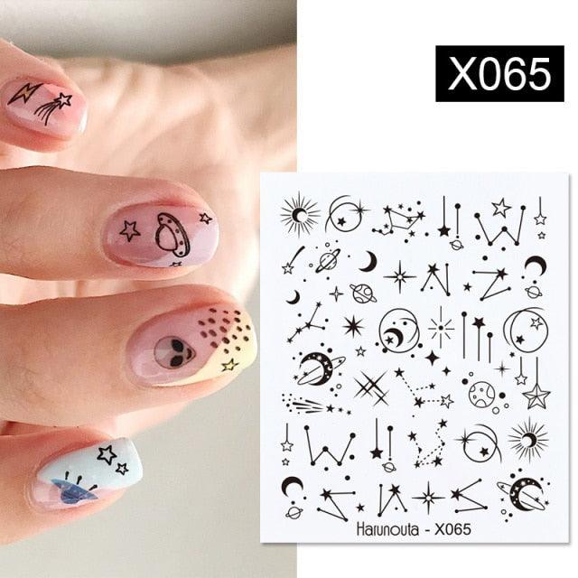 Abstract Lady Face Water Decals Fruit Flower Summer Leopard Alphabet Leaves Nail Stickers Water Black Leaf Sliders Marble Nail Art Stickers Water Transfer Nail Decals Full Wraps Gradient Acrylic Nail Kits for Women Manicure Decoration