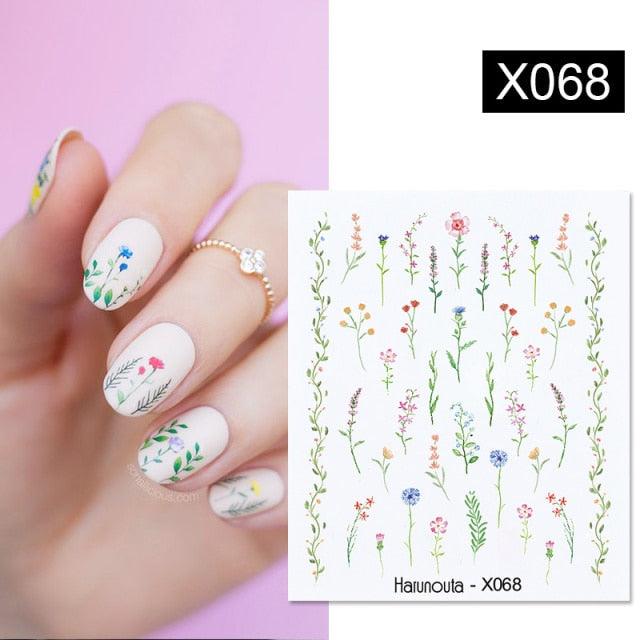 Abstract Lady Face Water Decals Fruit Flower Summer Leopard Alphabet Leaves Nail Stickers Water Black Leaf Sliders Marble Nail Art Stickers Water Transfer Nail Decals Full Wraps Gradient Acrylic Nail Kits for Women Manicure Decoration