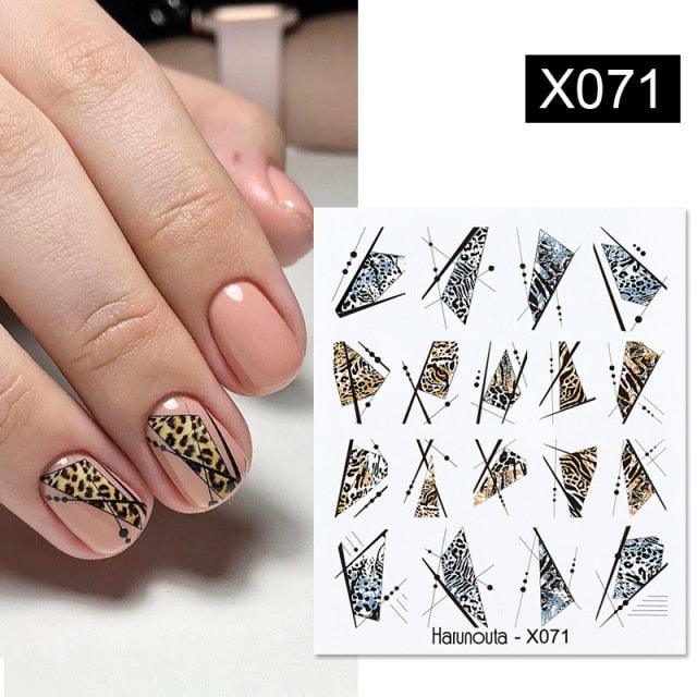 Abstract Lady Face Water Decals Fruit Flower Summer Leopard Alphabet Leaves Nail Stickers Water Black Leaf Sliders Marble Nail Art Stickers Water Transfer Nail Decals Full Wraps Gradient Acrylic Nail Kits for Women Manicure Decoration