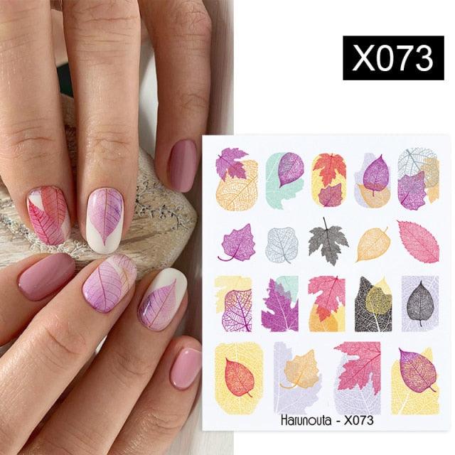 Abstract Lady Face Water Decals Fruit Flower Summer Leopard Alphabet Leaves Nail Stickers Water Black Leaf Sliders Marble Nail Art Stickers Water Transfer Nail Decals Full Wraps Gradient Acrylic Nail Kits for Women Manicure Decoration