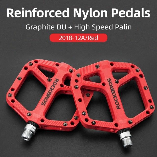 Ultralight Seal Bearings Bicycle Bike Pedals Cycling Nylon Road Pedals Flat Platform Bicycle Parts Accessories Pedals Mountain Bike Pedals Lightweight Nylon Fiber Bicycle Platform Pedals For Mountain Bike