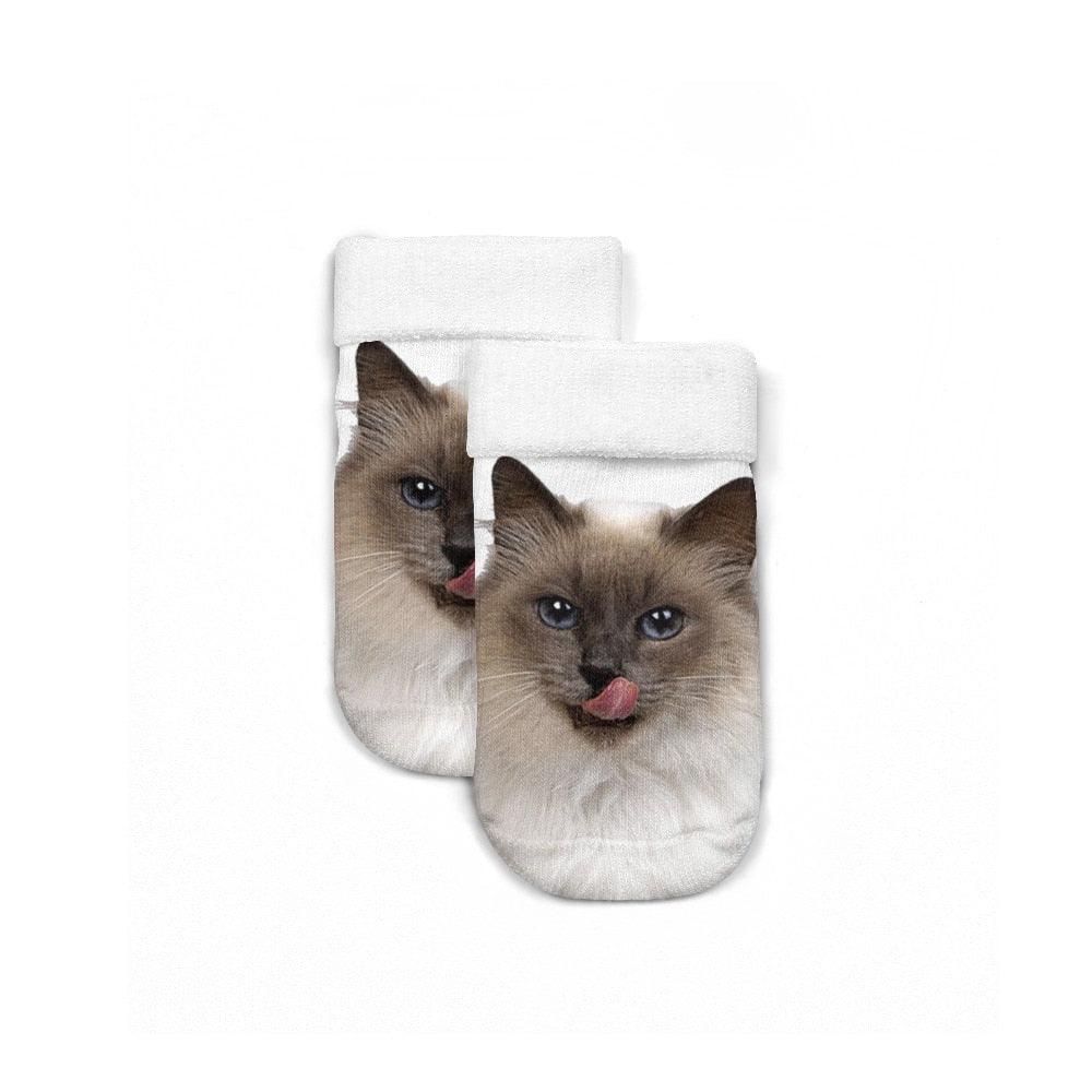 New 3D Print Funny Cute Cartoon Kitten Unisex Short Socks Creative Colorful Multiple Cat Face Happy Low Ankle Socks For Men And Women