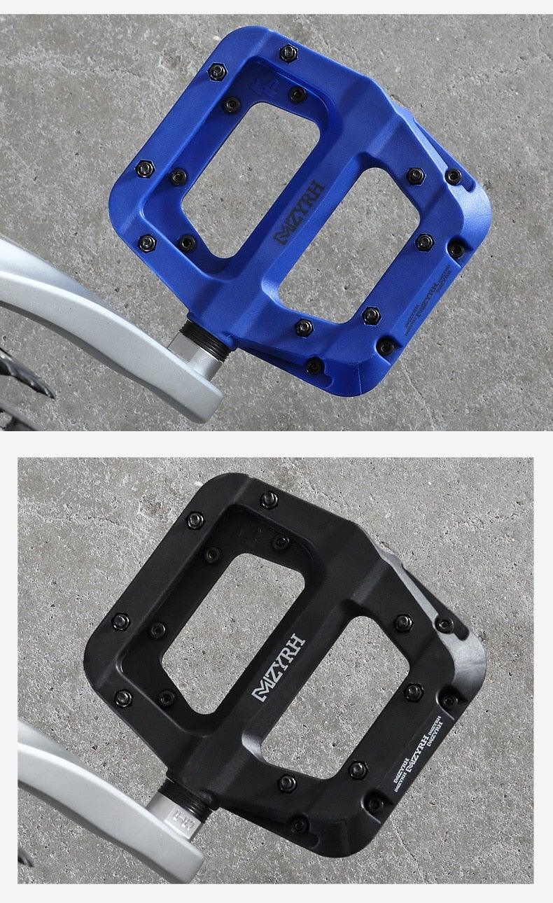 Ultralight Seal Bearings Bicycle Bike Pedals Cycling Nylon Road Pedals Flat Platform Bicycle Parts Accessories Mountain Bike Pedals Ultra Strong Machined Bicycle Flat Alloy Pedals Non-Slip