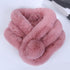 New Winter Solid Color Warm Thicken Soft Collar Scarf Faux Rabbit Fur Neckerchief Plush Warm Hot Scarfs Cross Collar Scarf Shawl Solid With Pearl Elegant For Women