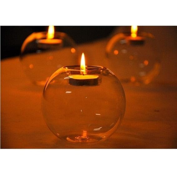 New Style Round Hollow Glass Candle  Tea light Holder Candlestick Home Decorations for Dinner Table Wedding Candle Holder Wedding Candlestick Fine Transparent Crystal Glass Candlestick Dining Home Decor