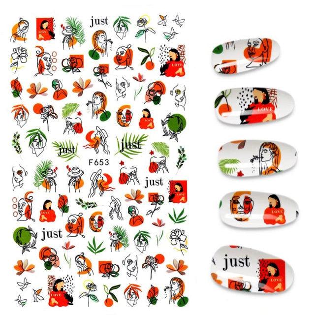 The New 3D Nail Sticker Cool English Letter stickers for nail  Foil Love Heart Design Nails Accessories Fashion Manicure Sticker Stickers Girls Manicure Decoration Nail Art Supplies 3D Self-Adhesive Nail Decals Designer Nail Stickers for Acrylic Nails