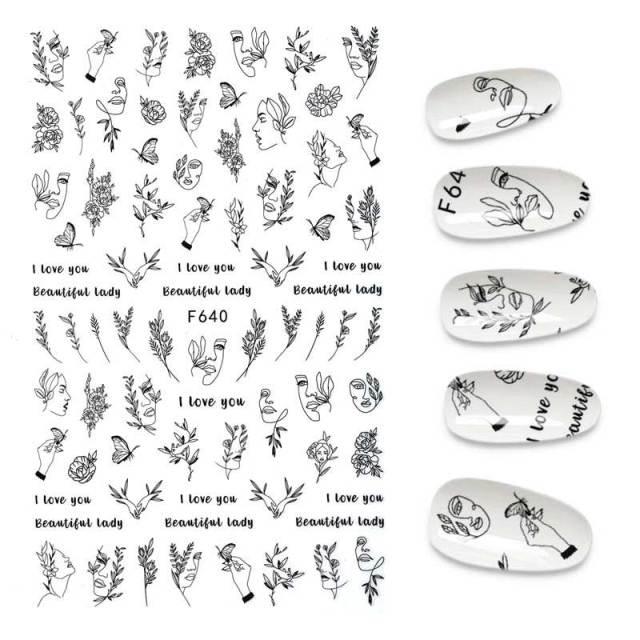 The New 3D Nail Sticker Cool English Letter stickers for nail  Foil Love Heart Design Nails Accessories Fashion Manicure Sticker Stickers Girls Manicure Decoration Nail Art Supplies 3D Self-Adhesive Nail Decals Designer Nail Stickers for Acrylic Nails