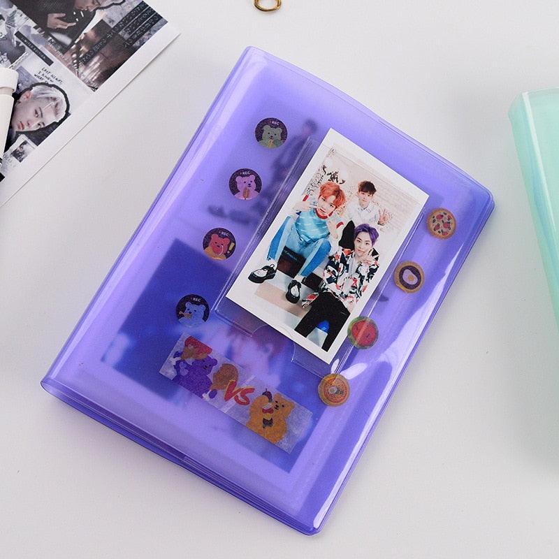 Cute Mini Holds 64 Photos Album Jelly Color Photo Album for Name Card 7s 8 25 50s Mini Photo Album Ring Binder Cover Refillable Notebook Photo Album