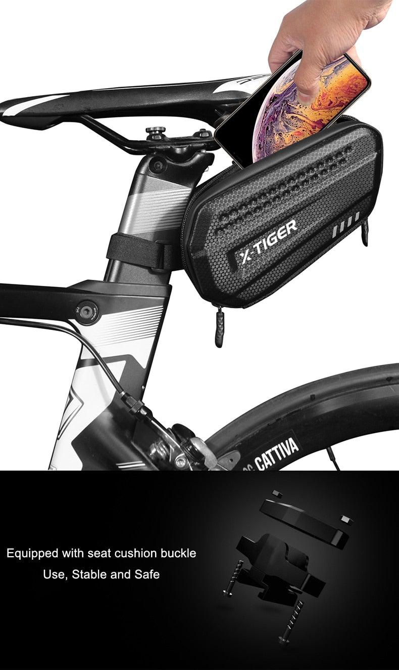 Bicycle Bag Rainproof Road Bike Bag 1.2L Large Capactity Cycling Seat Post Rear Bag For Bicycle Accessories Bike Bag Bicycle Under Seat Pouch Cycling Wedge Pack For Mountain Road Cycling Accessories Storage