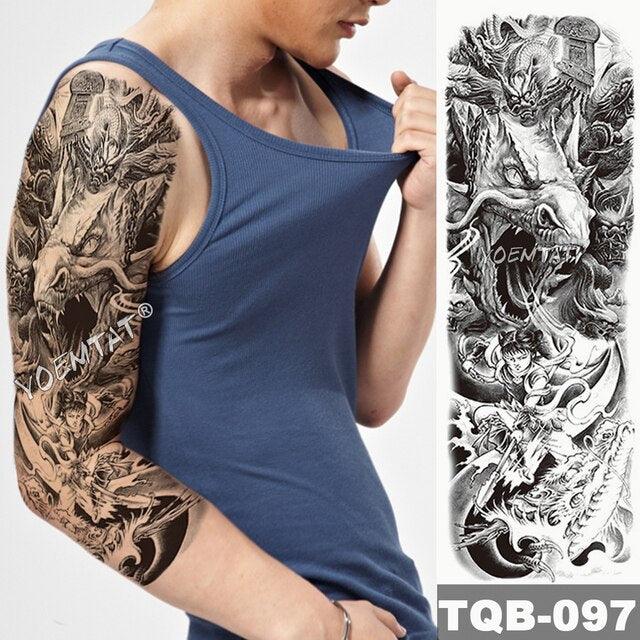 Large Tattoo Sleeve Arm Waterproof Temporary Sticker Tiger Fox For Arm Luxury Colorful Design - STEVVEX Beauty - 103, 3D Tattoo, Animal Tattoo, Arm Tattoo, Beauty, Big Tattoo, Black Tattoos, Body Tattoo, Colorful Tattoo, Fashion Tattoo, Flower Tattoo, Girls Tattoo, Large Tattoo, Leg Tattoo, Lion Tattoo, Lotus Tattoo, Luxury Tattoo, Stylish Tattoo, Tattoo, Waterproof Tattoo, Women Tattoo, Womens Tattoo - Stevvex.com