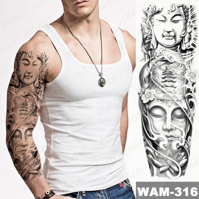 Large Tattoo Sleeve Arm Waterproof Temporary Sticker Tiger Fox For Arm Luxury Colorful Design - STEVVEX Beauty - 103, 3D Tattoo, Animal Tattoo, Arm Tattoo, Beauty, Big Tattoo, Black Tattoos, Body Tattoo, Colorful Tattoo, Fashion Tattoo, Flower Tattoo, Girls Tattoo, Large Tattoo, Leg Tattoo, Lion Tattoo, Lotus Tattoo, Luxury Tattoo, Stylish Tattoo, Tattoo, Waterproof Tattoo, Women Tattoo, Womens Tattoo - Stevvex.com