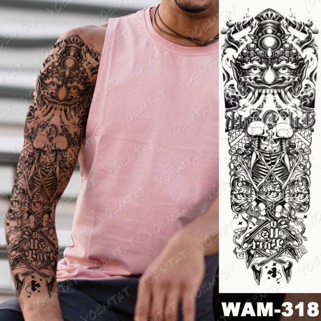 Large Tattoo Sleeve Arm Waterproof Temporary Sticker Tiger Fox For Arm Luxury Colorful Design - STEVVEX Beauty - 103, 3D Tattoo, Animal Tattoo, Arm Tattoo, Beauty, Big Tattoo, Black Tattoos, Body Tattoo, Colorful Tattoo, Fashion Tattoo, Flower Tattoo, Girls Tattoo, Large Tattoo, Leg Tattoo, Lion Tattoo, Lotus Tattoo, Luxury Tattoo, Stylish Tattoo, Tattoo, Waterproof Tattoo, Women Tattoo, Womens Tattoo - Stevvex.com