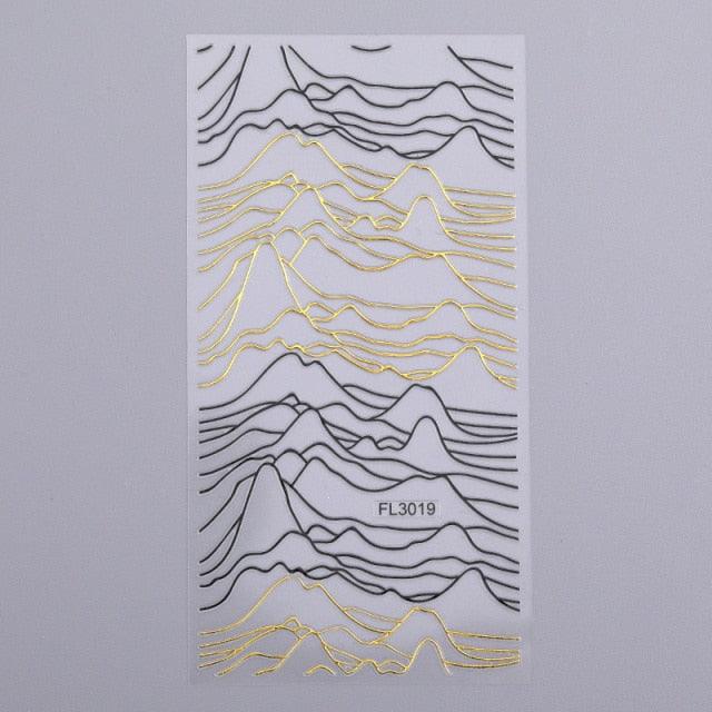 Gold Silver 3D Nail Sticker Curve Stripe Lines Nails Stickers Gradient Adhesive Striping Tape Nail Art Stickers Decal Decoration Metallic Curve Strip Line Nail Decal Self-Adhesive 3D Wave Design Decoration for Women Girls - ALLURELATION - 3D Nail Art, 554, Nail Accessories, Nail Art, Nail Art Decals, Nail Art Stickers, Nail Decals, nail decor, Nail Decoration, Nail Decorations, Nail Stickers, Nail Stickers Halloween, Nail Strips, Nail Supplies, nail tips, Nails Art Decoration - Stevvex.com